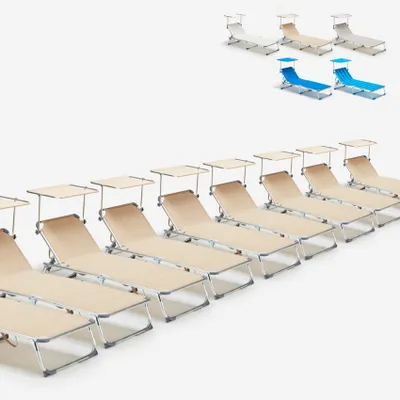 Produktbild von 24 Liegen Klappbar Meer mit Sonnendach California Stock - Beige