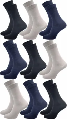 Produktbild von Gawilo Diabetikersocken ohne Gummi & ohne Naht | Extra weiter Komfortbund | Damen (9 Paar), Schwarz Grau Blau / 39 - 42