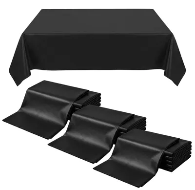 Wegwerftischdecken, 16 Stück, Schwarz, 137x274 cm, Kunststoff, rechteckig