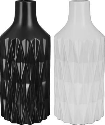 Produktbild von Gilde Halsvase "Alassio" Keramik schwarz, weiß 28733