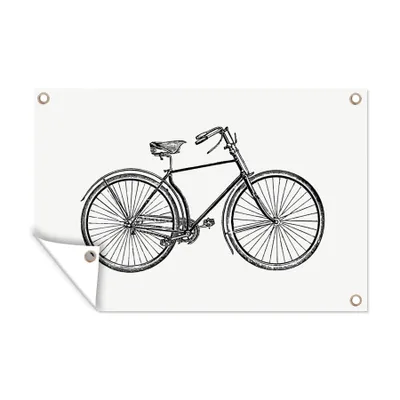 Obrázok produktu pre MuchoWow® Vonkajší plagát - Záhradná dekorácia ochrana súkromia - Záhradné plagáty pre záhradu - Retro - Bicykel - Vintage - 80x120x0.2cm