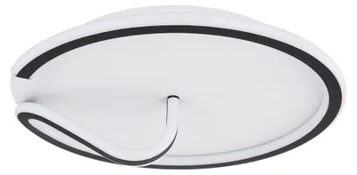 Produktbild von LED Deckenlampe, Metall, schwarz, weiß opal