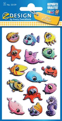 Produktbild von Zweckform 53159 Kidssticker Schmucketikett 3D Meerestiere