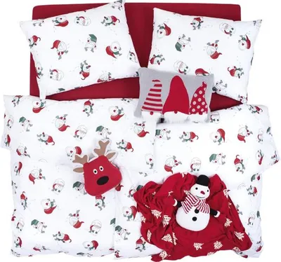 Obrázek produktu pro SCANquilt povlečení KLASIK skřítci bíločervenozelená 100% bavlna 140 x 200/70 x 90 cm