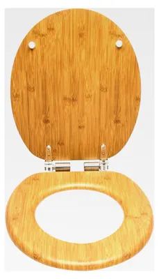 Produktbild von WC-Sitz mit Absenkautomatik, stabiler Toilettendeckel für Badinstallationen, MDF Holzkern, einfache Montage