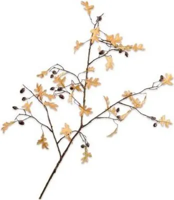Produktbild von Silk-ka Kunstblume - Seidenblumen Kunstzweig Eichenlaubzweig gelb 96cm
