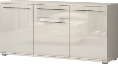 Produktbild von Kommode Garim 6, Farbe: Beige Hochglanz - 85 x 180 x 45 cm (H x B x T)