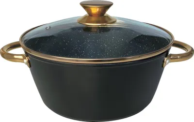 Produktbild von Rosa Gold Kochtopfset Brattopf 6 tlg. Topf Induktion Marmor