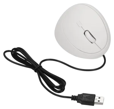 Obrázek produktu pro Drátová optická myš Vertikální myš USB Drátová kancelářská myš 6 tlačítek Ergonomická myš s 3 nastavitelnými DPI pro PC Laptop White