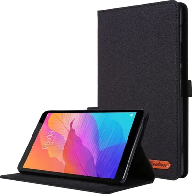 Produktbild von König Design Tablet-Hülle kompatibel mit Huawei MatePad T8 Stoff Smart Cover Case Etui Schwarz