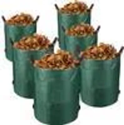 Produktbild von 6X Gartenabfallsäcke Laubsack XXL Rasen Gartensack 3 Griffe 272L Wasserfest