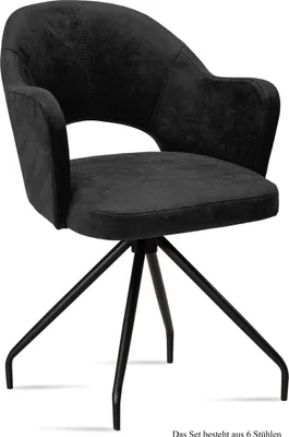 Produktbild von Armlehnstuhl (6er-Set) Dikana 59x87x61 Schwarz/Anthrazit