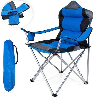 Produktbild von Famanu Campingstuhl mit Getränkehalter - Blau