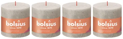 Immagine prodotto di set di 4 candele a colonna - Altezza 10 cm - Diametro 10 cm - Rustico - Grigio sabbia