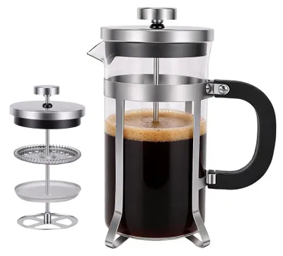 French Press Kaffeepresse 600 ml, hitzebeständiges Glas