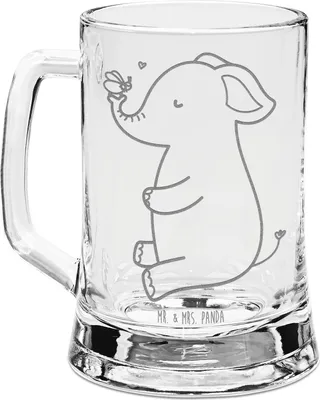 Produktbild von Mr. & Mrs. Panda Seidel Elefant Biene - Transparent - Geschenk, Bierkrug Glas, Liebesgeschenk, Humpen, Glaskrug, Hochzeitsgeschenk, Liebe, Lustige Sprüche, Krug