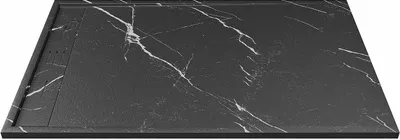 Produktbild von SMC - Schwarz mit Marmoreffekt - 140 x 90 cm - LYROSA - Bodenebene oder bodengleiche Duschtasse aus Kunstharz - Schwarz mit Marmoreffekt - LYROSA