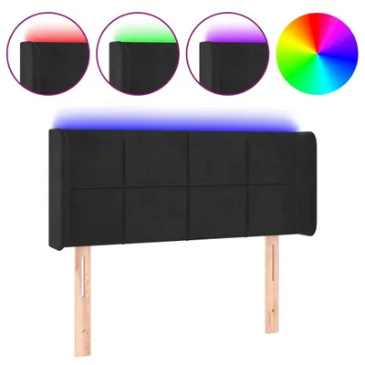 Produktbild von LED Kopfteil Schwarz 103x16x78/88 cm Samt