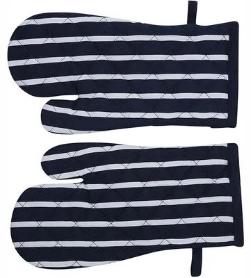 Image de Solidchoice - Gants de four en coton rayés, conçus pour une utilisation résistante à la chaleur
