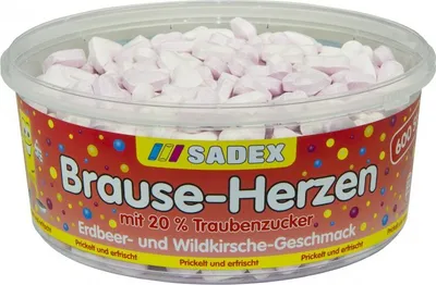 Produktbild von Sadex Brause-Herzen Brause-Bonbon, 600 Stück