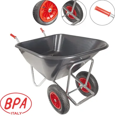 Produktbild von BPA Großmuldenkarre Zweirad Schubkarre Agrarkarre Hofkarre 2Rad 240l