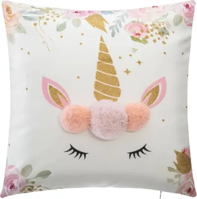 Produktbild von Kinderkissen, Kissen, Zierkissen, Kuschelkissen, Dekokissen, mit Füllung, Einhorn weiß