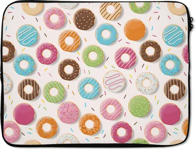 Produktbild von MuchoWow® Laptop Hülle 17 Zoll Laptoptasche Muster - Donut - Pastell - Zipper - Schutzabdeckung