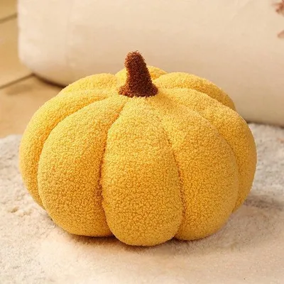 Productafbeelding van Halloween pompoenkussen (30 cm, geel)