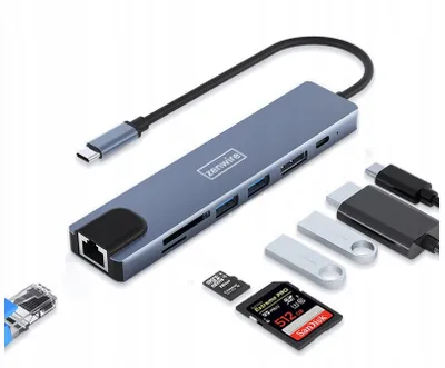 Produktbild von ADAPTÉROVÝ HUB 8v1 USB-C DisplayPort 8K 4K 144Hz RJ45 SD Zenwire