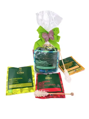 Produktbild von Geschenktüte FRÜHLING mit Eilles BIO Tea Diamonds und Kandissticks