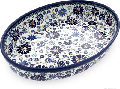 Produktbild von Original Bunzlauer Keramik Auflaufform oval 31x22x5,5cm Design DU126