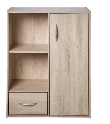 Image de CALICOSY - Etagère de rangement 2 casiers avec 1 tiroir et 1 placard - L61,5 cm
