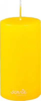 Produktbild von Stumpenkerze Senfgelb, Ø 50 x 100 mm - Brenndauer ca. 28 Stunden