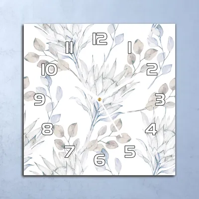 Produktbild von Deko Glasuhr Wanduhr 30x30 Aquarell Blumen Quarz Küchenuhr Bürouhr