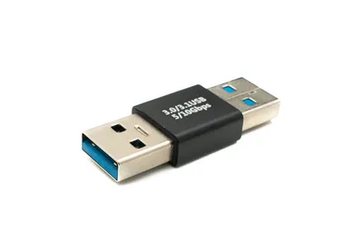 Produktbild von SYSTEM-S USB 3.0 Adapter Typ A Stecker zu Stecker Kabel in Schwarz