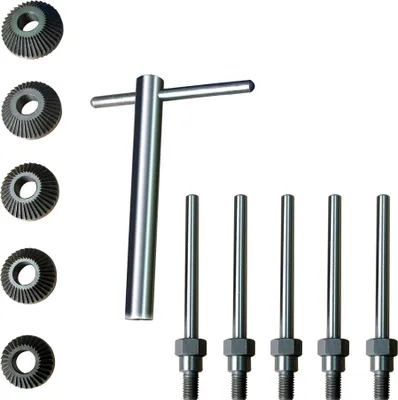 Image de Jeu de fraises pour sièges de soupapes avec poignée en T 45° + 90° Fraises pour sièges de soupapes pour culasses, 11 pcs