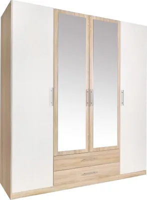 Produktbild von Kleiderschrank Cliff Drehtürenschrank Ausführung wählbarEiche Sägerau / weiß