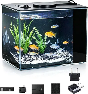 Zdjęcie produktu dla Akarium Klein, 4,6 litra - wykonane z akrylu - kompletny zestaw z oświetleniem LED - idealne dla małych ryb - Luxento
