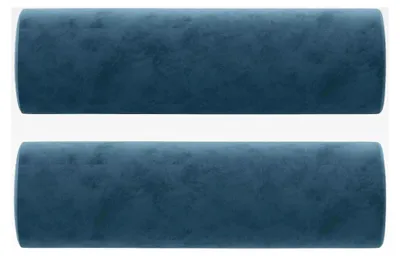 Produktbild von Sofakissen 2 Stück, Dekokissen mit Füllung, dekorative Couchkissen, Zierkissen für Wohnzimmer und Schlafzimmer, Blau Ø15x50cm Samt