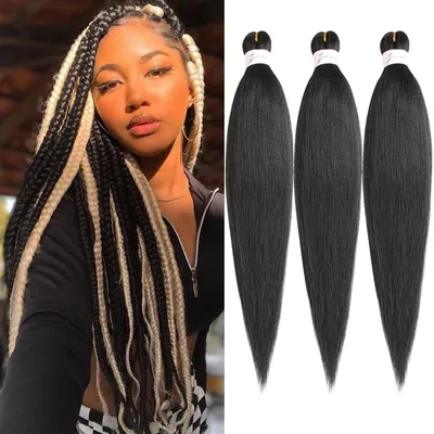 Imagen del producto de Solidchoice - Extensiones de cabello para trenzas, pre-estiradas, de 50 cm, efecto degradado (Ombre)