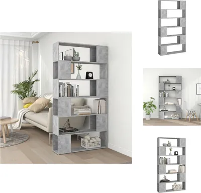 Produktbild von vidaXL Bücherregal Raumteiler Betongrau 100x24x188 cm -  Bücherregale & Bücherschränke