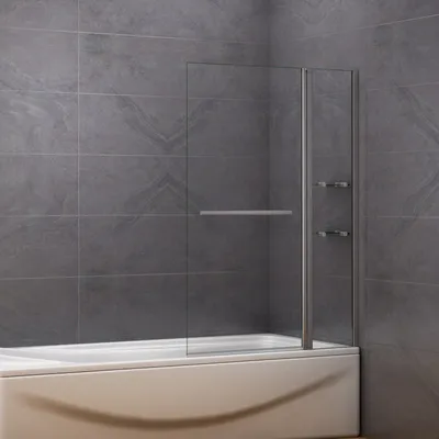 Produktbild von 100x140cm 2-teilig Faltwand Duschwand Badewanne Aufsatz Drehen 180° Duschabtrennung
