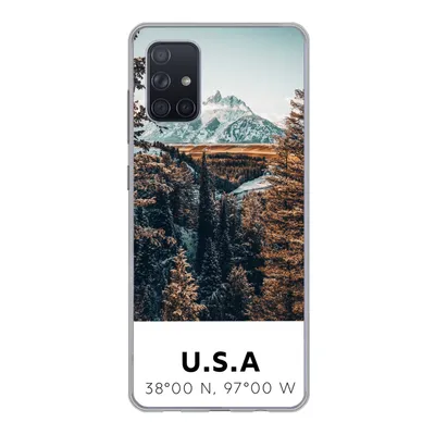 Produktbild von MuchoWow® Handyhülle Schutzhülle Hülle für Samsung Galaxy A51 Amerika - Berge - Bäume Silikon Softcase Handy Hülle - Schutzabdeckung