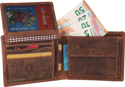 Produktbild von Geldbörse Herren Portemonnaie Echt Leder Börse Querformat Geldbeutel RFID MANZA®