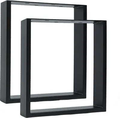 Produktbild von Natural Goods Berlin Möbelkufen RECHTECK, Tischkufen, Tischbeine, Tischgestell, Esstisch, Bank, Couchtisch, Schwarz, B40xH43 cm, 2 Stück