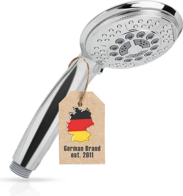 Immagine prodotto di Soffione doccia Intirilife con 5 funzioni in argento - Soffione doccia universale con funzione ecologica di arresto dell'acqua Soffione doccia a mano