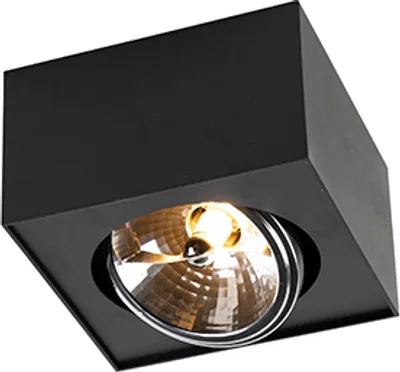 Produktbild von QAZQA - Modern Design AufbauWand Spot I Spotlight I Deckenspot I Deckenstrahler I Strahler I Lampe I Leuchte Schwarz Verstellbar - Kaya I Wohnzimmer I Schlafzimmer - Aluminium Quadratisch - LED geeign