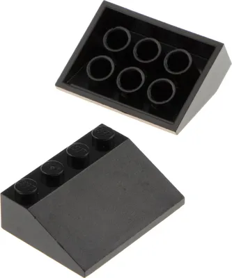 Obrázok produktu pre 2x strešná škridla Lego 33° 3x4 čierna šikmá škridla hladká 6435854 3016 3297