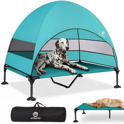 Produktbild von CJYMMFAN Hundebett mit Überdachung für große Hunde (Aqua, 127 cm L x 81,3 cm B x 108 cm T)