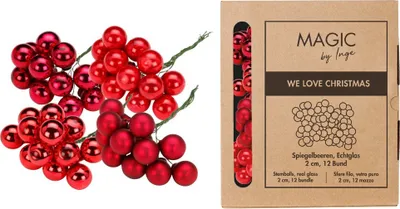 Produktbild von Weihnachtskugeln am Draht 2cm Glas 144 Stück - Ruby Red